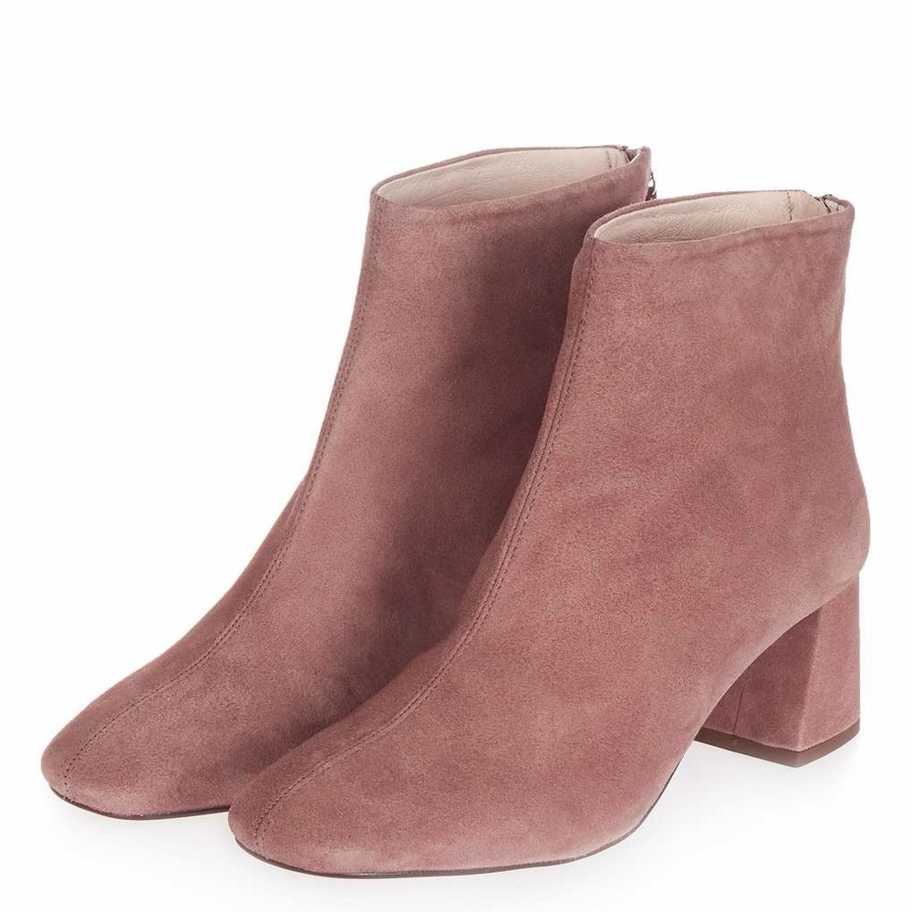 Topshop Maggie Suede Ankle Boots Pink 39